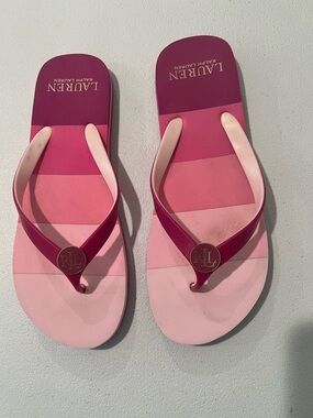 Ralph Lauren Pink Gradient Flip Flops - Women's 8